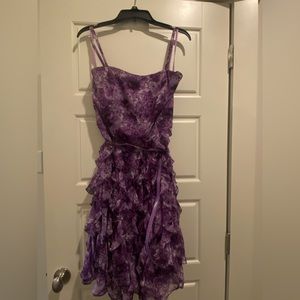 Purple floral prom dress
